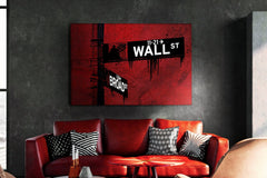 Red Wall St. Canvas Wall Art - Stock Region